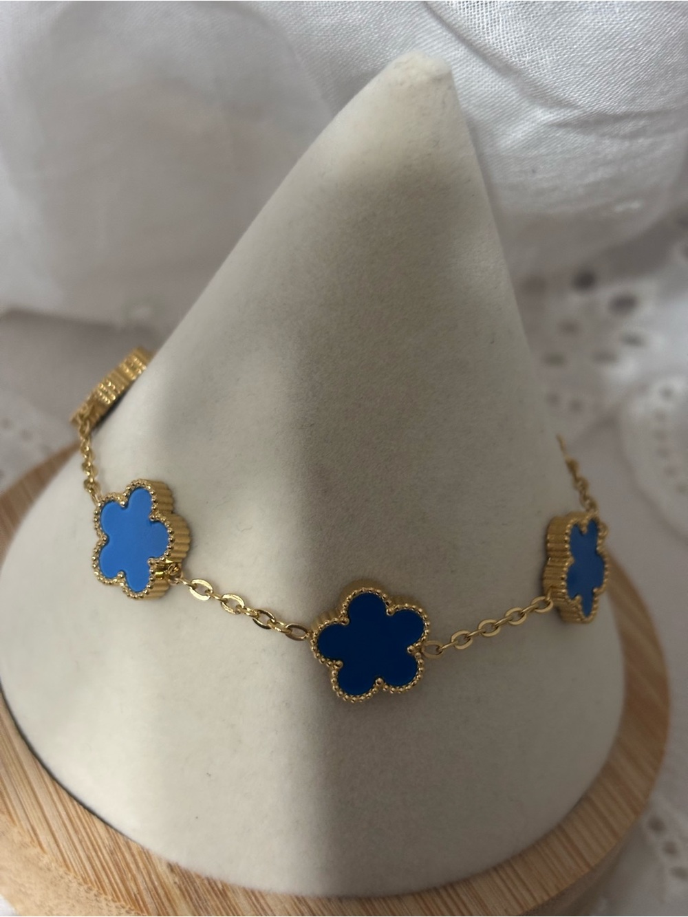 Blue & Gold Clover Bracelet